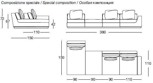 Longhi Секционный кожаный диван Loveluxe 2015 – regency collection W 546 - Вид №2