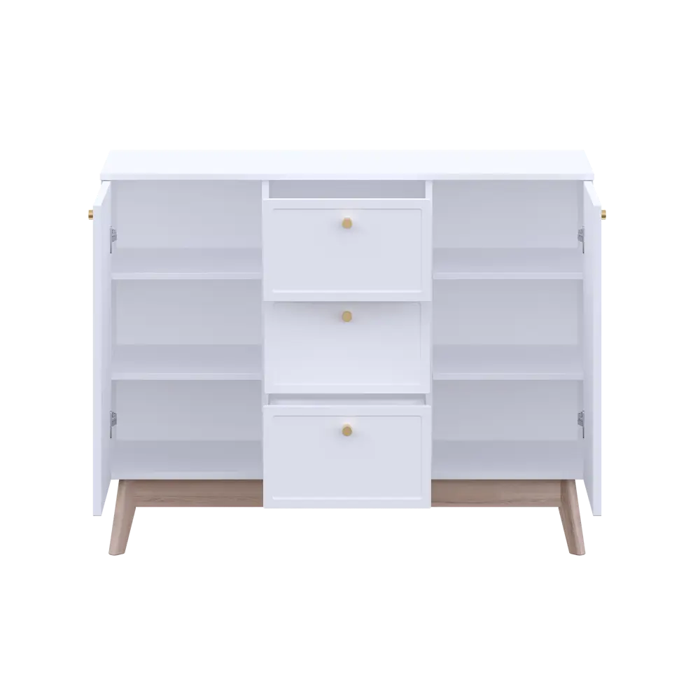 Комод KONSENSA Амьен 3 ящика 120x94x41.7 см ЛДСП цвет белый Лион STLM-2138879 - Вид №6