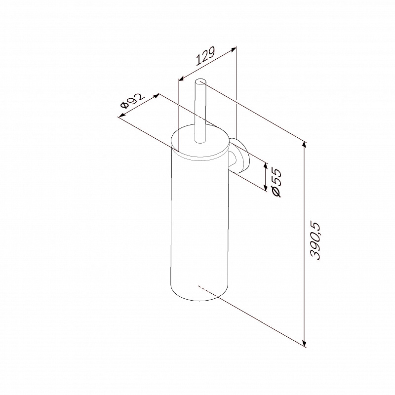 A7433600 Стойка с туалетной щеткой подвесная сталь AM.PM Sense L  - Вид №5