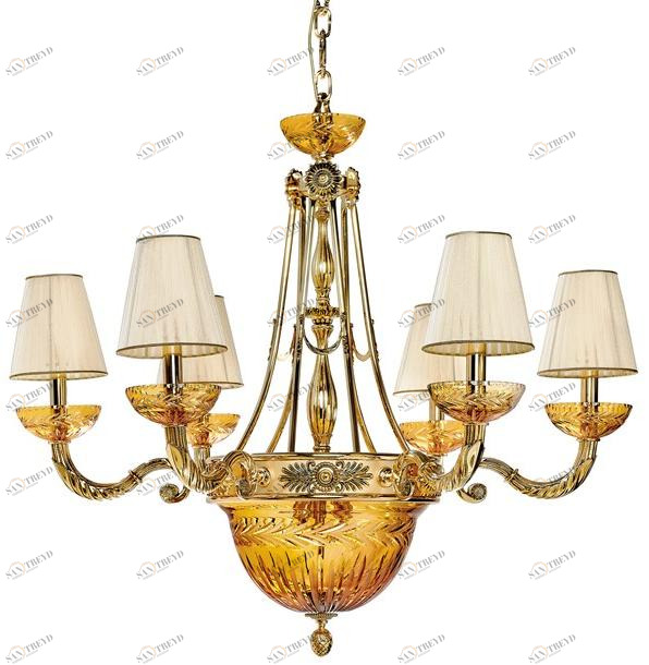 Possoni Illuminazione Люстра из чистого золота с градиентом и янтарным кристаллом Amber sun-id-1425699