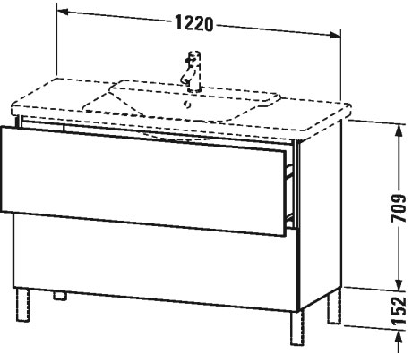 LC660301313 Тумбочка напольная L-Cube #LC6603 1220 x 481 мм Американский орех, натуральный шпон Duravit - Вид №2