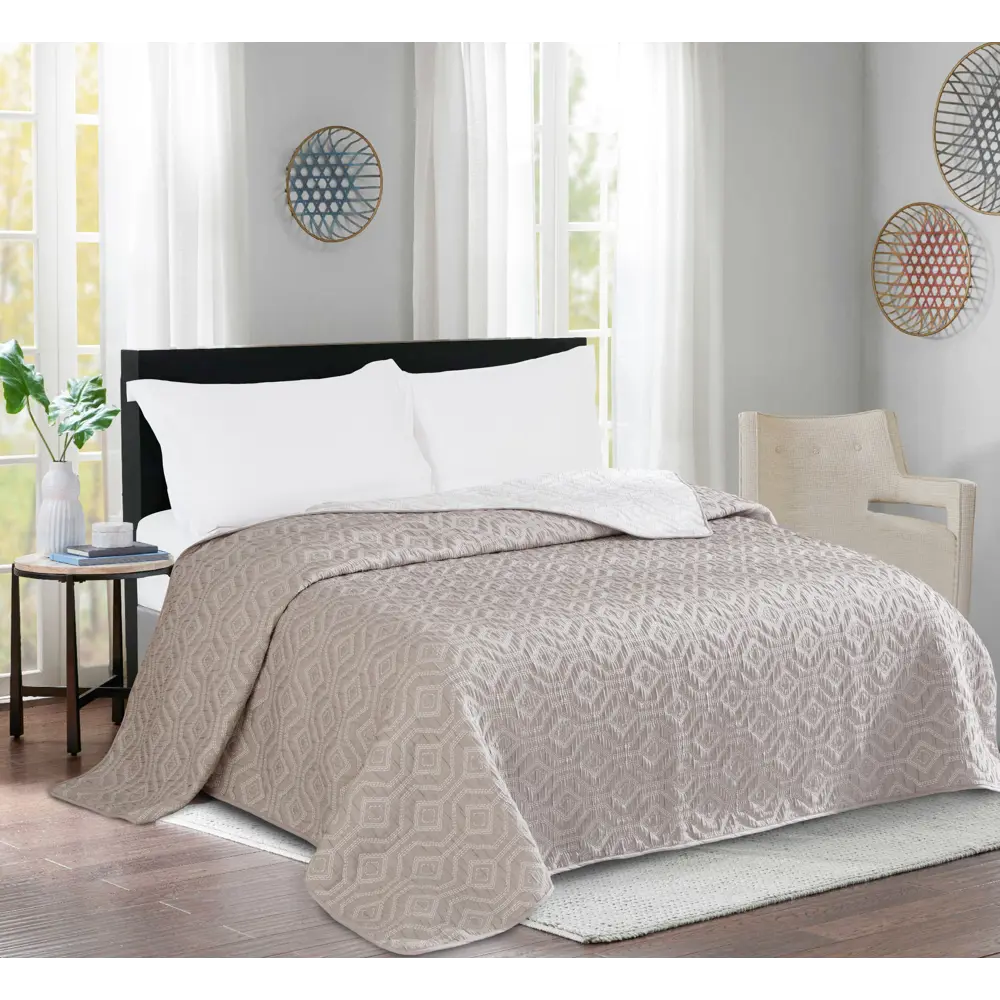 Покрывало Венера 200x250 см микрофибра цвет серо-розовый СТОЛИЦА ТЕКСТИЛЯ STLM-2031100 - Вид №3