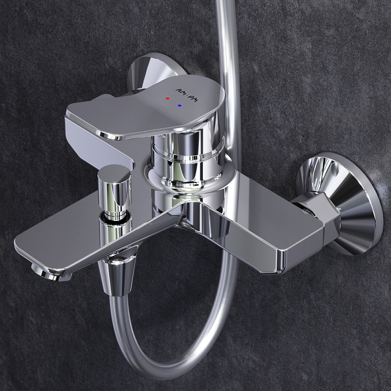 F40885A34 набор 2в1: см-ль д/ванны/душа верхний душ d 220 мм ручн.душ 110 мм 3 ф-ции душев AM.PM X-Joy  - Вид №2