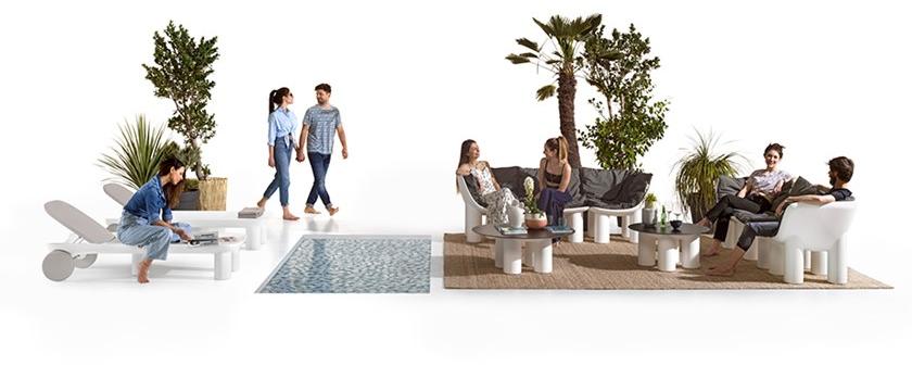 Plust Откидной полиэтиленовый садовый лежак на колесиках Atene sun-id-1360896 - Вид №2