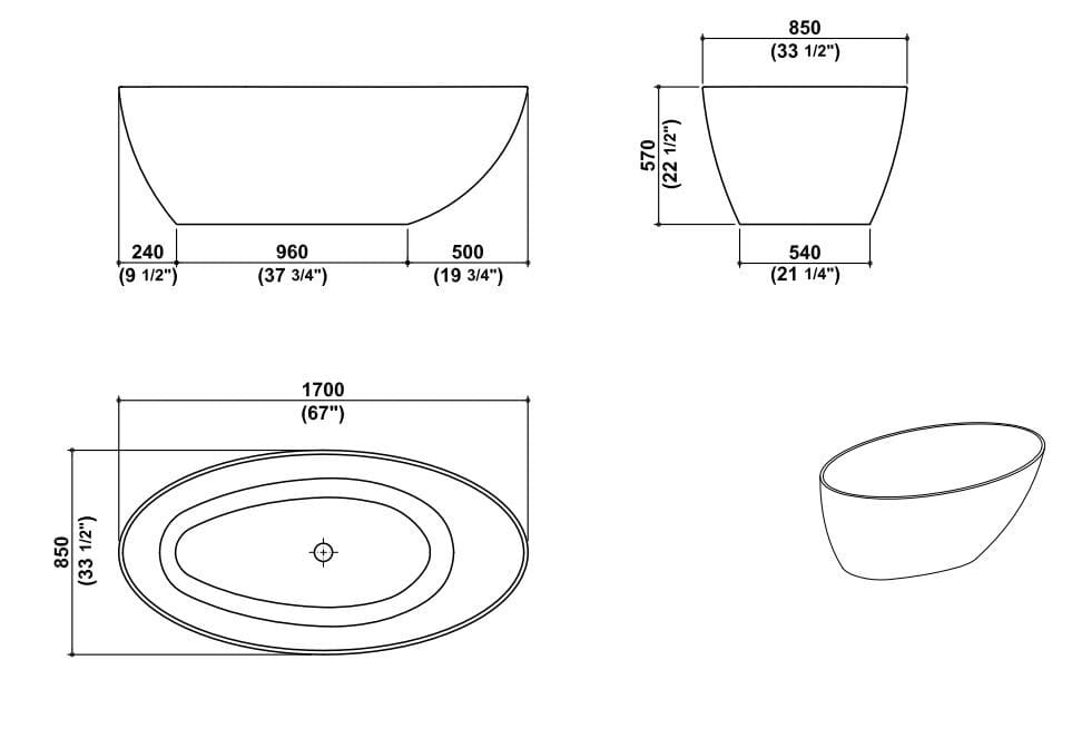 Ванна центр комнаты Zucchetti MUSE ARCH-00141968 - Вид №6