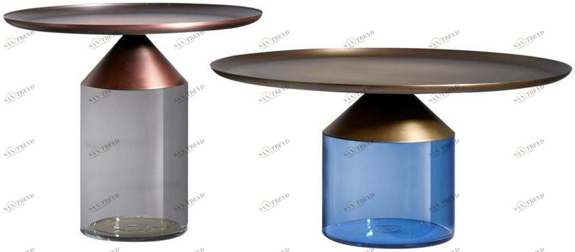 VeniceM Круглый журнальный столик из дутого стекла для гостиной sun-id-1421140