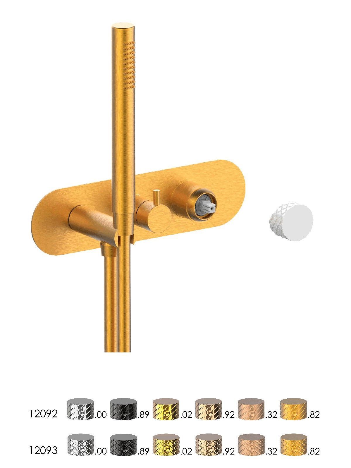 Однорычажный смеситель для душа с 3 отверстиями и ручным душем Rubinetterie Frattini Pepe XL ARCH-00031993 - Вид №12