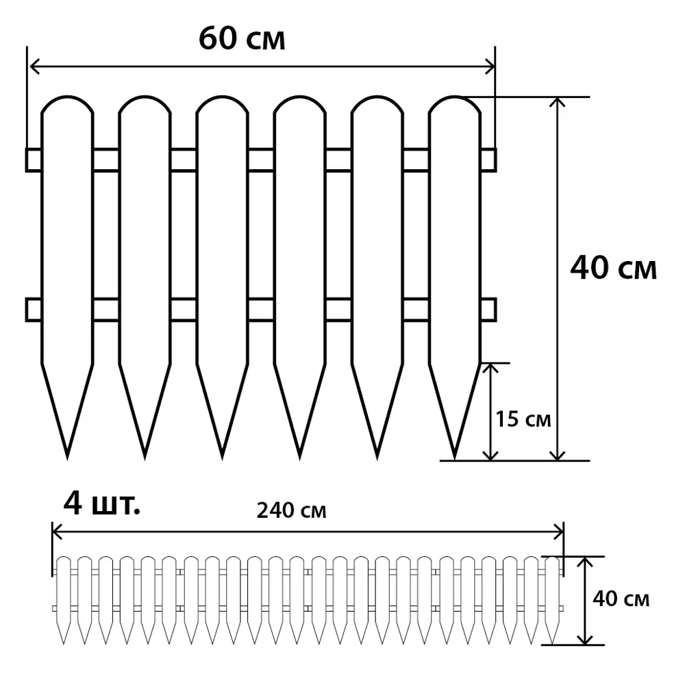 ПРОТЭКТ Декоративное садовое ограждение для клумб 60 см 84720029 STLM-0953348 - Вид №2