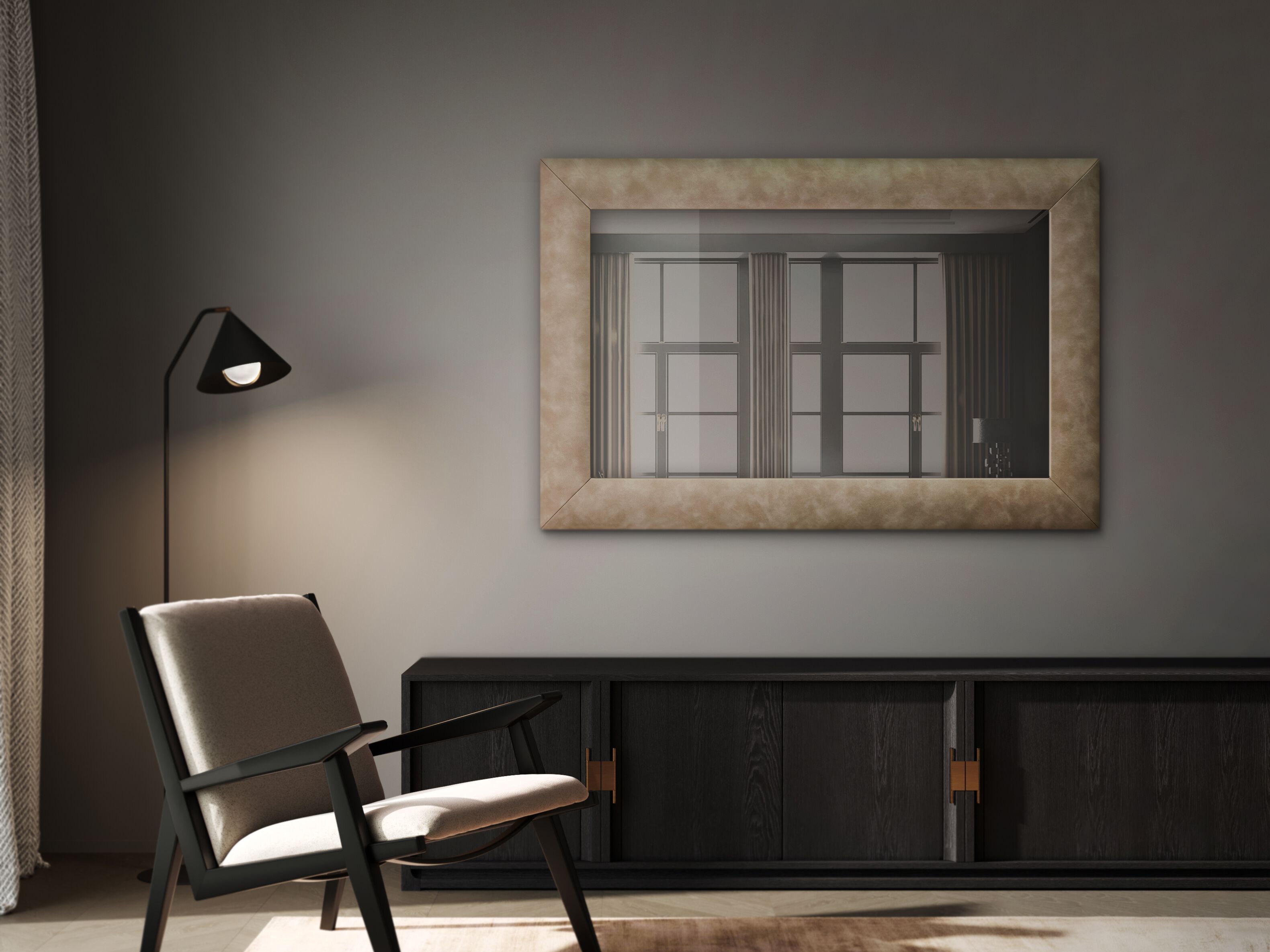 Прямоугольное настенное зеркало со встроенным отсеком для телевизора NEOD Venus ARCH-00047954 - Вид №1