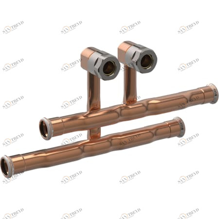 GEBERIT 24057 Комплект крестовин Geberit Mapress из меди для подключения радиатора к подающему и обратному трубопроводу, с резьбовым соединением с цанговым кольцом под евроконус 