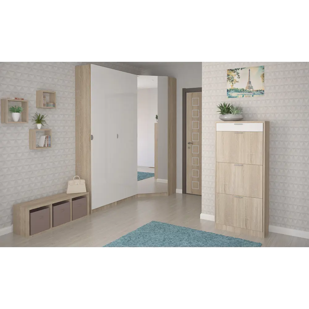 Стеллаж 3 секции 36x106x31 см, ЛДСП, цвет дуб сонома Santreyd STLM-2002620 - Вид №9