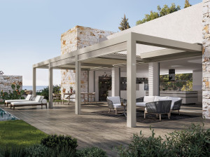 Беседка с раздвижной крышкой