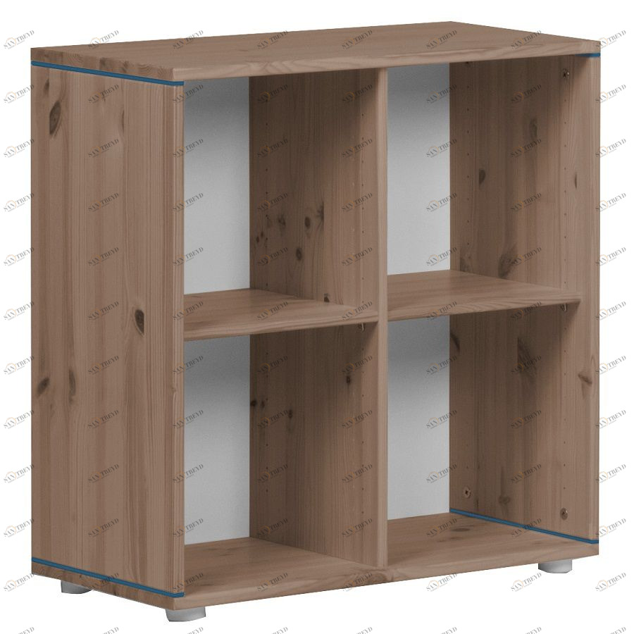 Стеллаж Flexa Classic storage с 4 полками, коричневый/голубой 812420138