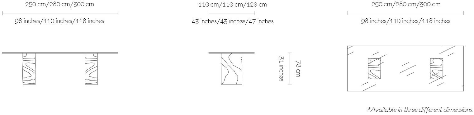 MORADA Прямоугольный обеденный стол из дерева и стекла Petra sun-id-1373690 - Вид №3