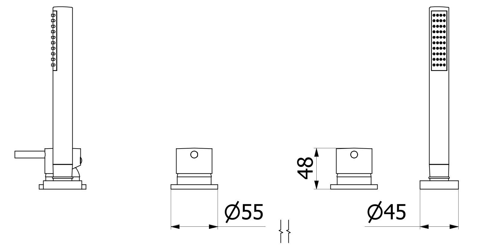 Смеситель для ванны с 3 отверстиями и ручным душем IB Milano Torino ARCH-00071984 - Вид №11