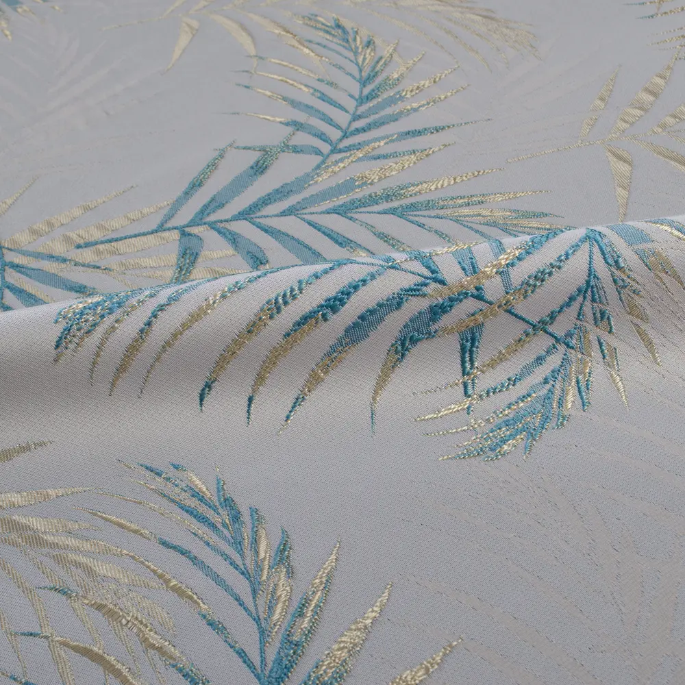 MIAMOZA Штора на ленте «Пальма» серо-бирюзовая 200×280 см 89051189 STLM-1071757 - Вид №2