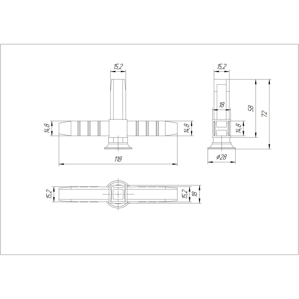 Коннектор Santreyd для мебельных профилей 15×15 мм с регулируемой опорой 82693919 STLM-0034285 - Вид №2
