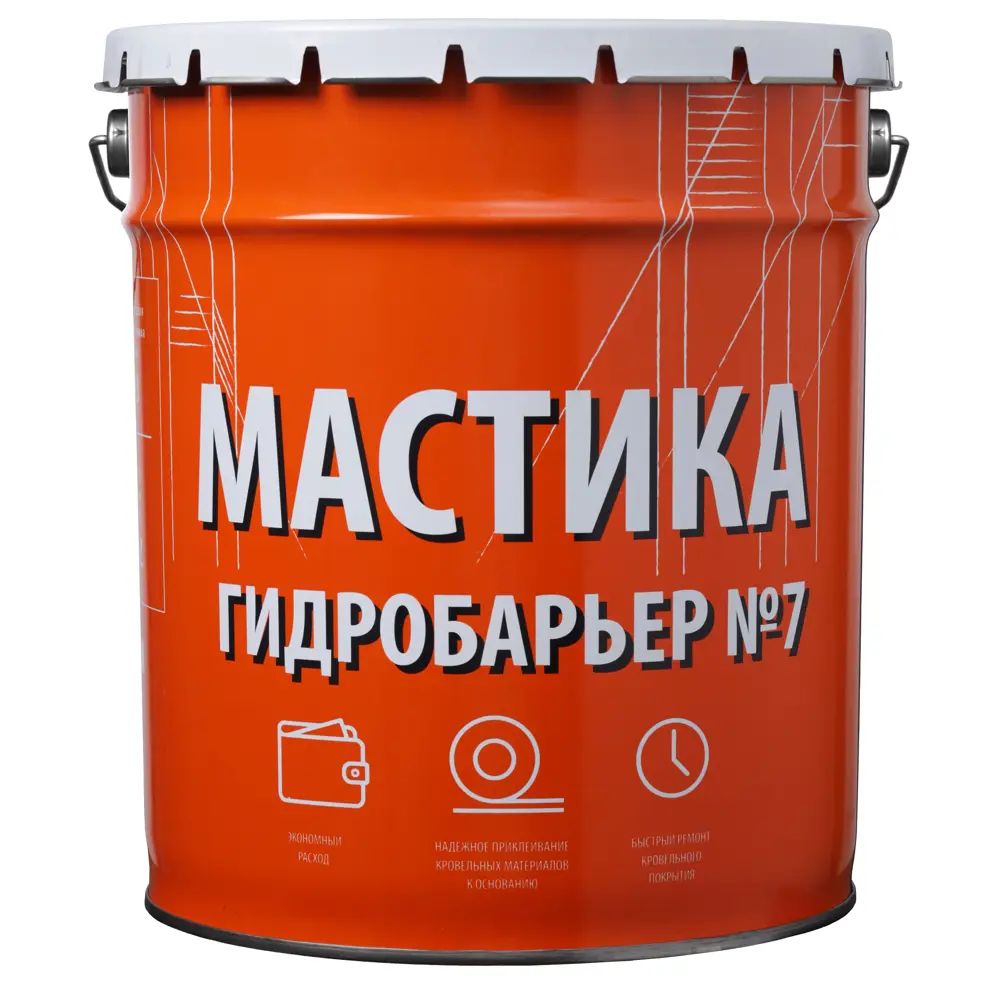 Мастика приклеивающая Гидробарьер №7 для кровли 18 кг Santreyd Не применимо STLM-2074425