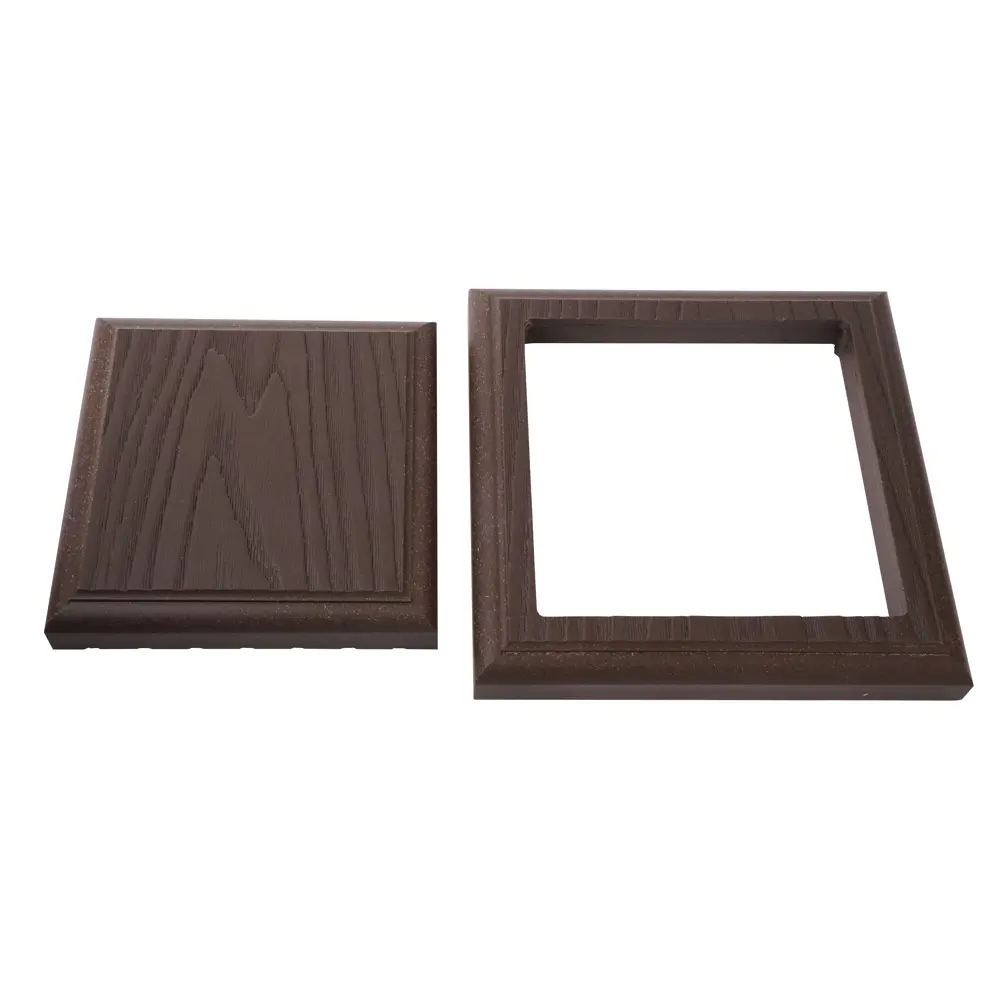 T-DECKS Комплект крышка и юбка для столба 125×125 мм из ДПК в цвете венге 88779132 STLM-1015015