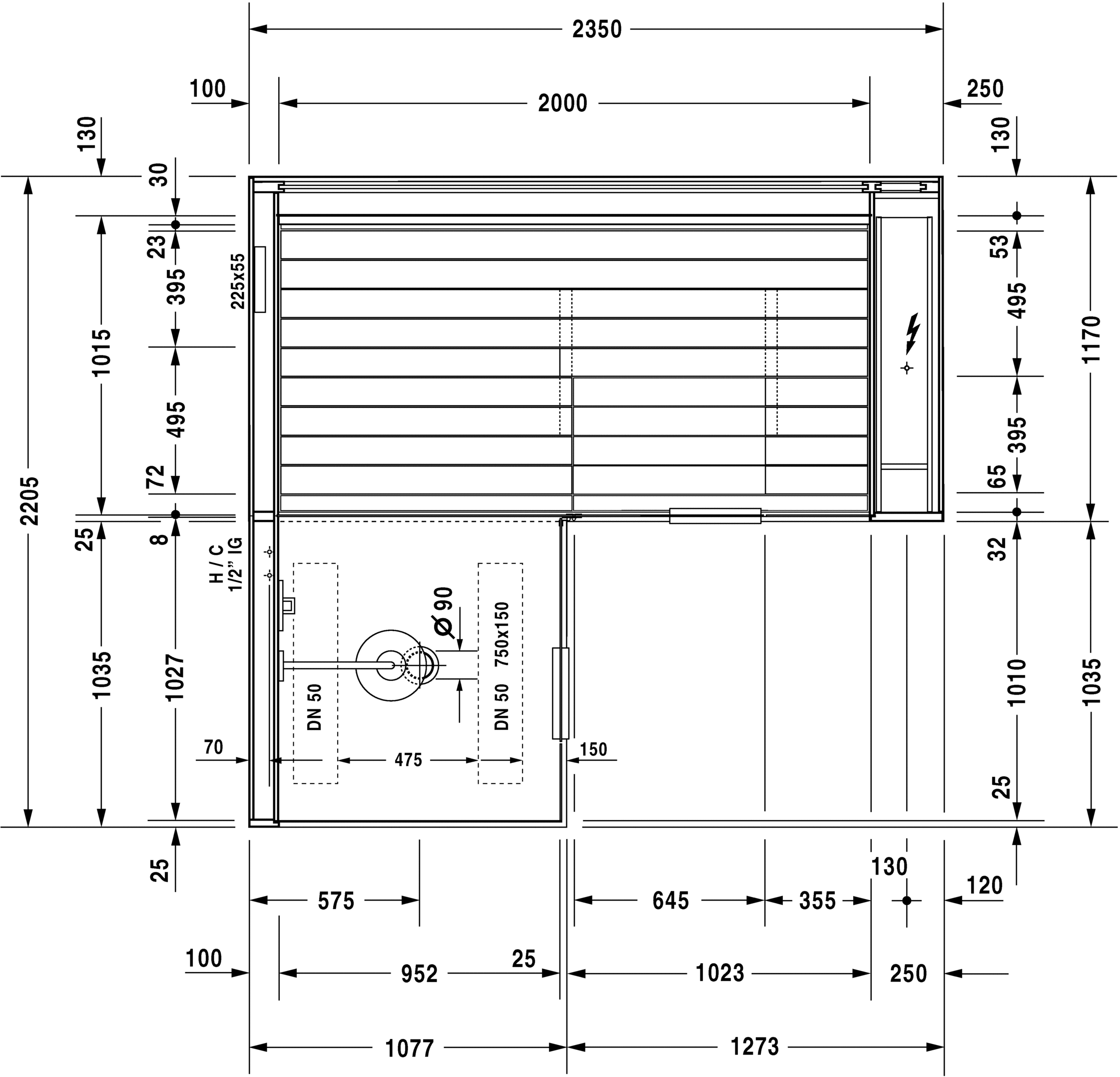 750322002011001 Сауна Inipi Ama, пристенный и угловой вариант Inipi #7503 2350 x 2205 x 2220 мм
Исполнение: белый глянцевый (декор) Белый глянцевый декор Duravit  - Вид №3