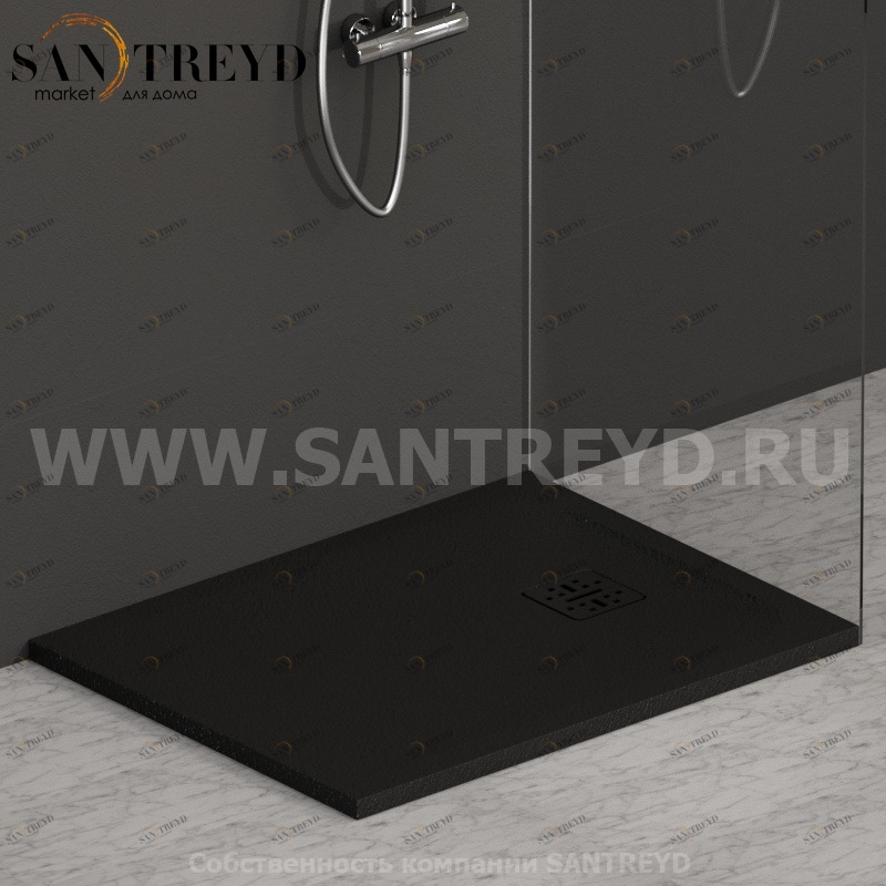 DP09070504 Душевой поддон 90x70 см цвет Черный бархат Globo DOCCIAPIETRA Италия Ceramica Globo