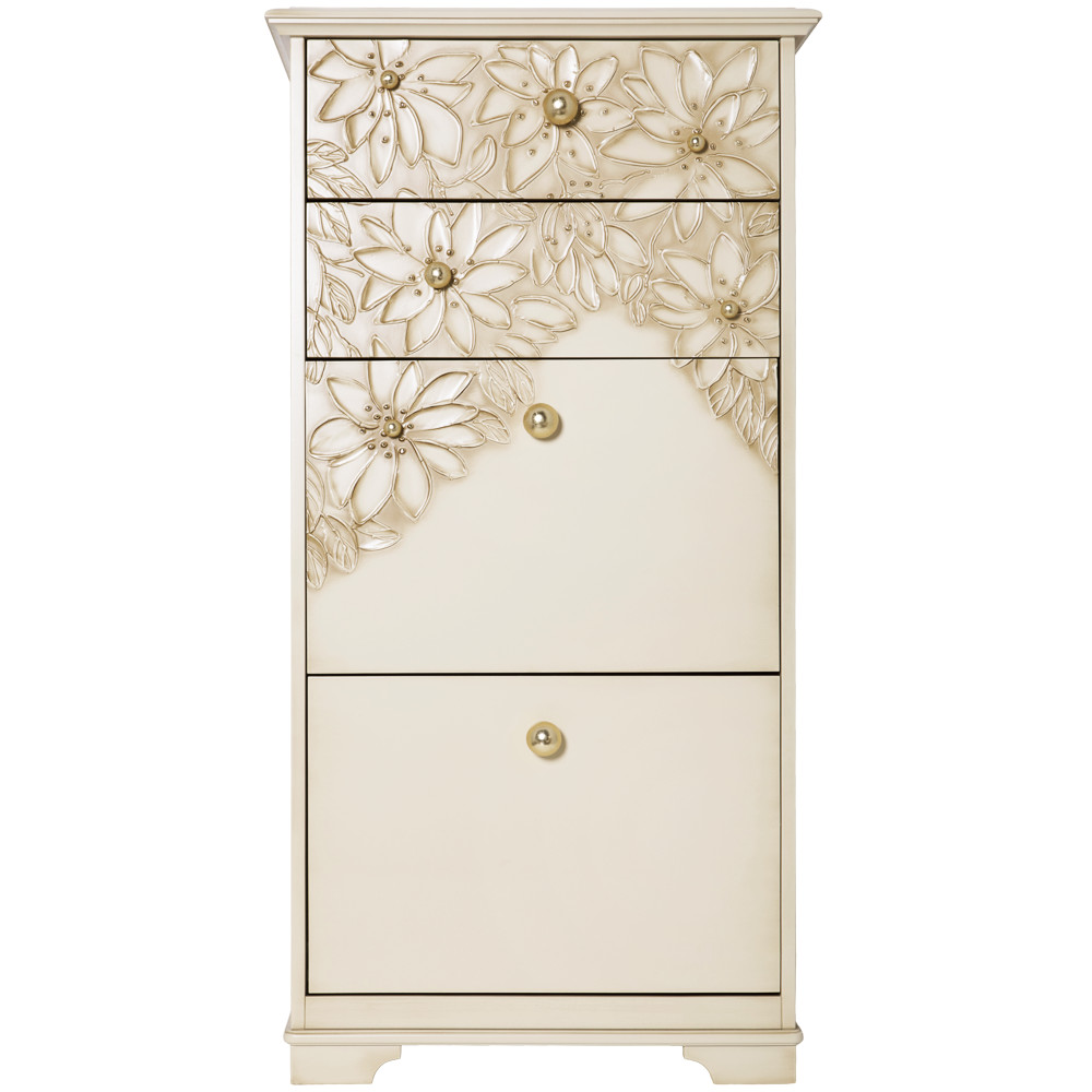 11618 Тумба для обуви Терра-4 (с 4-мя ящиками) Айвори Мраморное золото BOGACHO 4627196590472