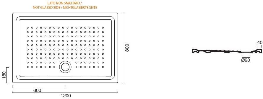 CERAMICA CATALANO Нескользящий прямоугольный керамический поддон для душа H 4.5 sun-id-1352638 - Вид №12