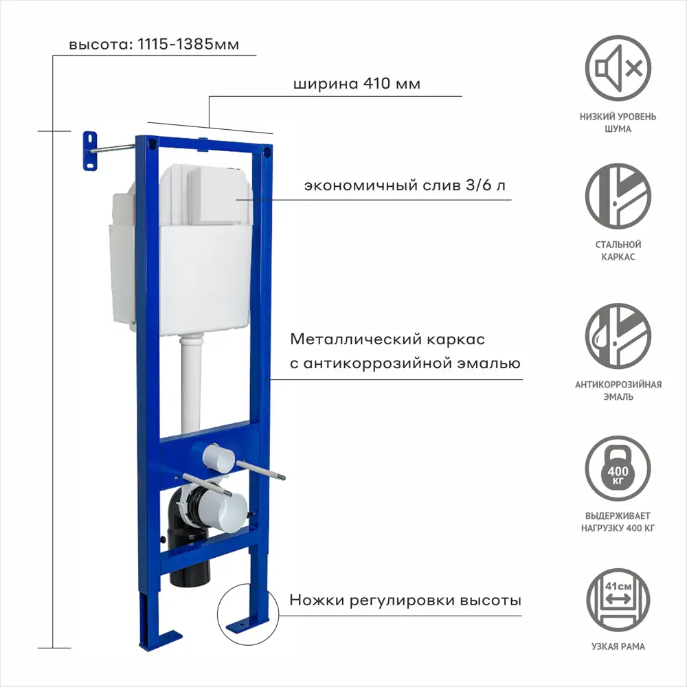 Комплект инсталляция с унитазом Berges Line Pro 043225, безободковый с микролифтом, клавиша SoftTouch цвет черный STLM-2163205 - Вид №2