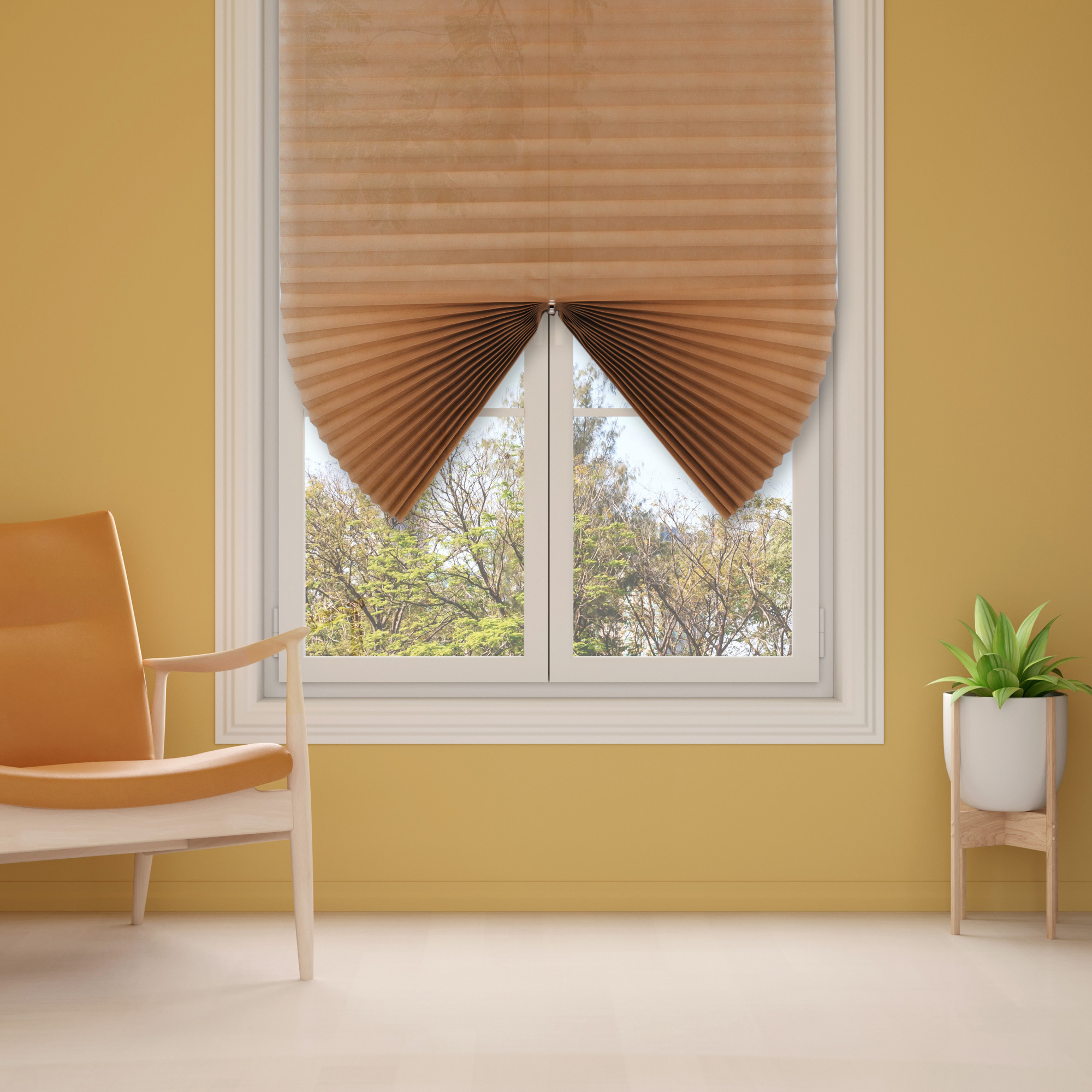 87557174 Жалюзи плиссе LY-PB06 90x190 см текстиль коричневые STLM-0074477 Santreyd  - Вид №5