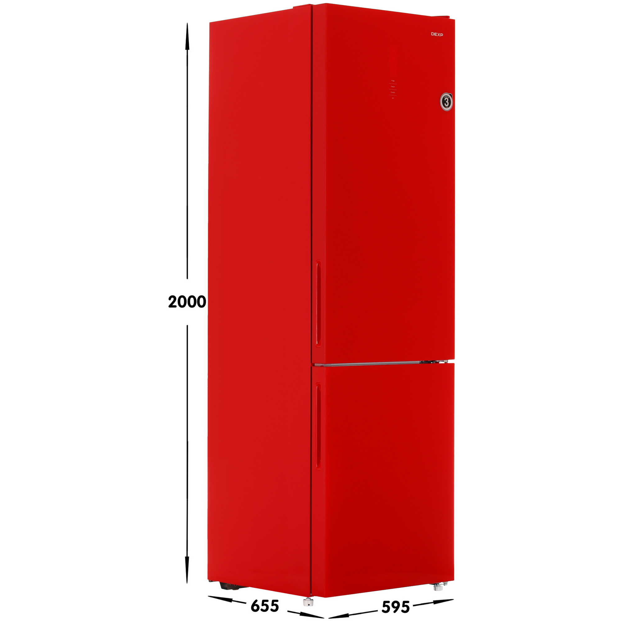 9136758 Холодильник с морозильником DEXP RF-CN350DMG/S красный STDN-0085514  - Вид №6