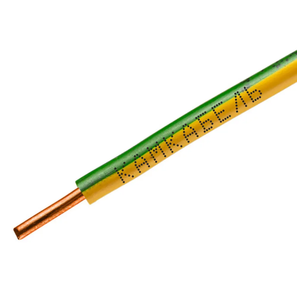 Провод Камкабель ПУВНГ(А)-LS 1x2.5 цвет зелено-желтый 200 м на отрез STLM-2157369 - Вид №1