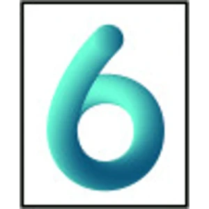 Цифра «6» самоклеящаяся 50x40 мм пенополиэтилен цвет глянцевый белый