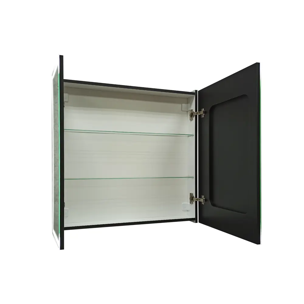 Шкаф зеркальный подвесной Montero Black LED с подсветкой 80x80 см цвет черный 89180065 STLM-2074280 Santreyd - Вид №4