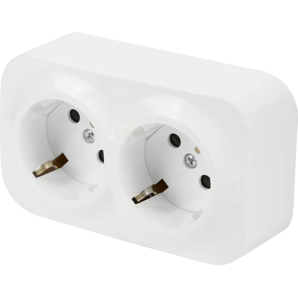 Legrand Quteo - двойная розетка с защитными шторками для открытого монтажа 84793455 STLM-0055197 - Вид №1
