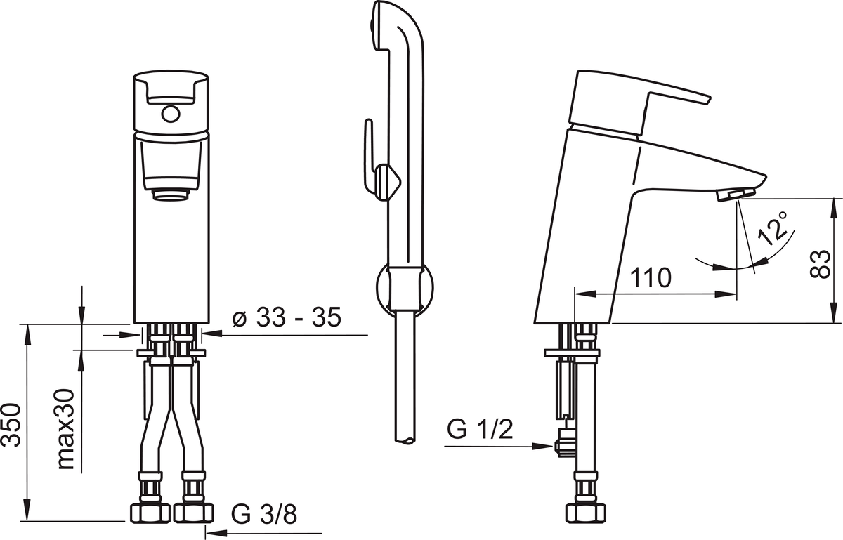 Oras 2812F Смеситель для умывальника 2812F Cubista Хром  - Вид №1