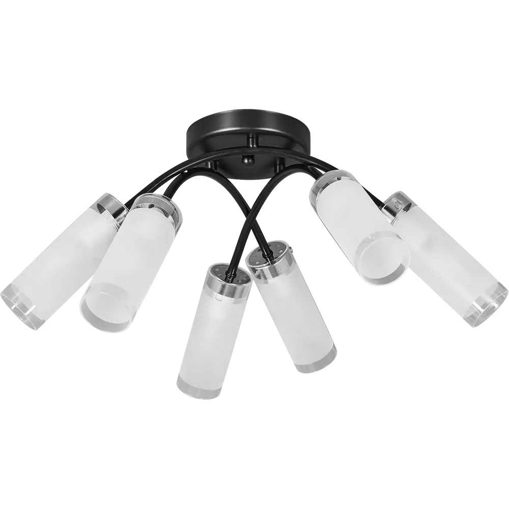 Потолочная люстра Люпин КС30098/6C, 6 ламп, 18 м², цвет белый/чёрный КЛЮЧНИК STLM-2009233 - Вид №2