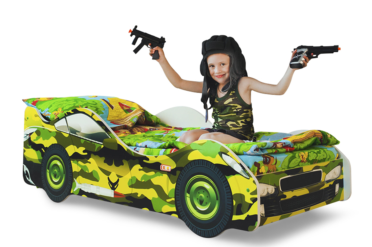 Детская кровать-машина "Хаки" БЕЛЬМАРКО  326746 Зеленый Santreyd  - Вид №2