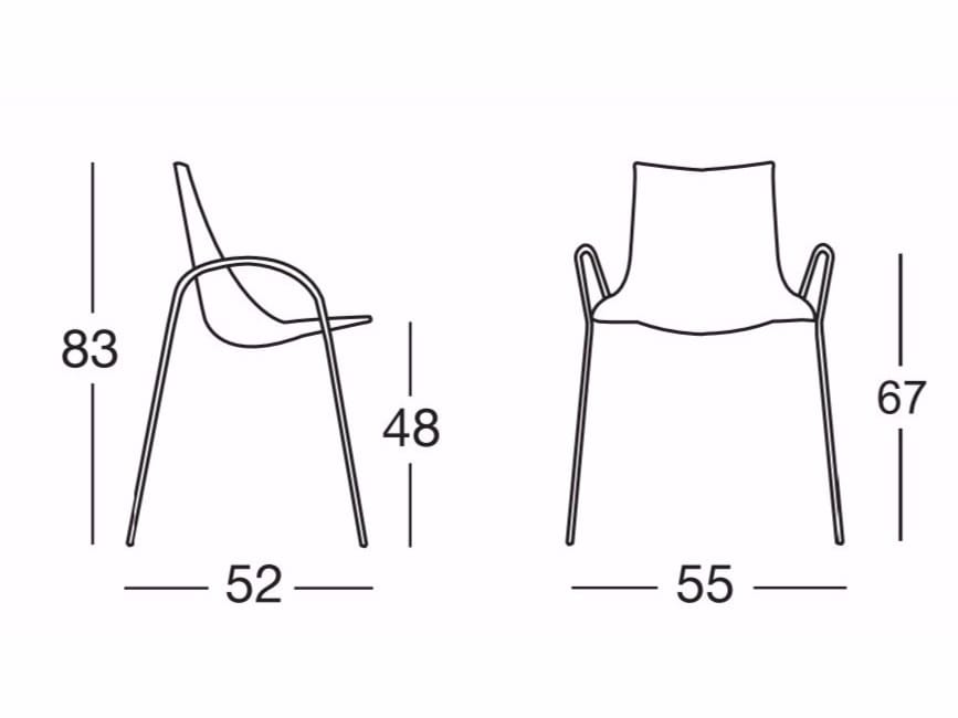 Стальной штабелируемый стул с подлокотниками S-CAB Zebra ARCH-00060065 - Вид №2