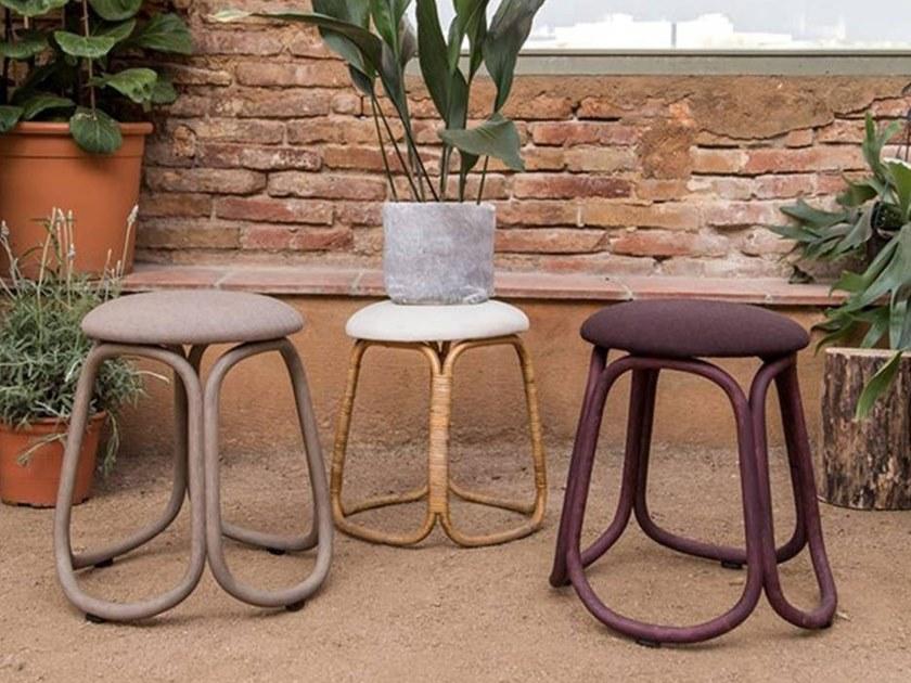 EXPORMIM Низкий садовый табурет из ротанга  T087  - Вид №5