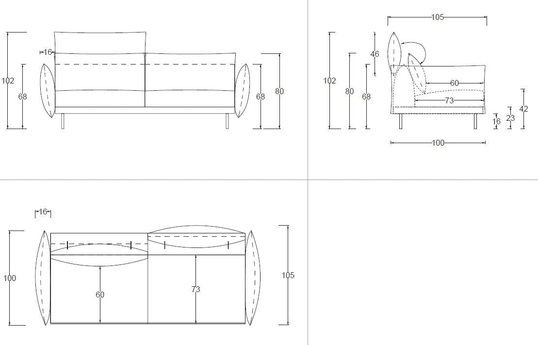 Секционный тканевый диван с полуостровом Twils NUBES ARCH-00098699 - Вид №2