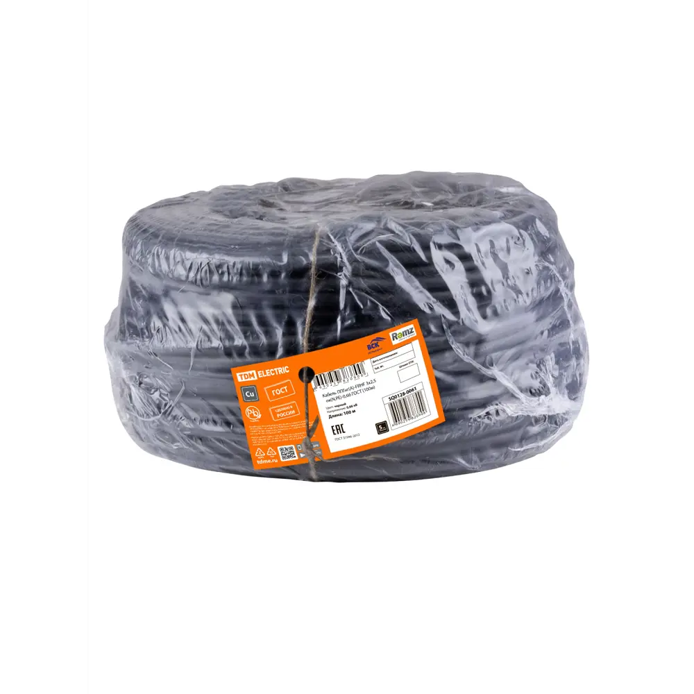 TDM ELECTRIC Кабель силовой ППГнг(А)-FRHF 3x2.5 мм² 100 м для промышленных объектов 89336255 STLM-1105841 - Вид №1