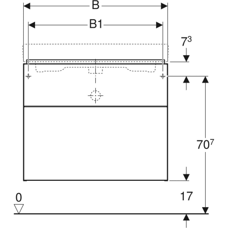 841391000 Шкафчик для раковины Geberit iCon, с двумя выдвижными ящиками Geberit  - Вид №3