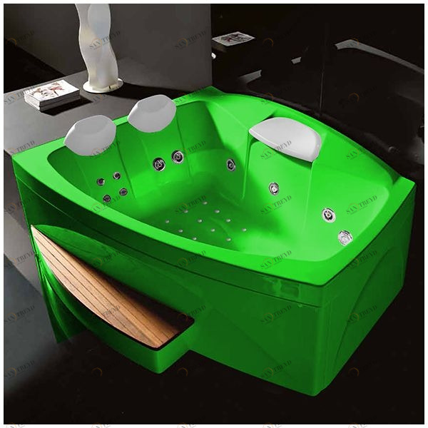 Ванна GRUPPO TREESSE Matrix Slim V763Q-ZE большая с подголовником глубокая с гидромассажем и аэромассажем дезинфекцией и пультом ДУ зелёная ATCV763QZE