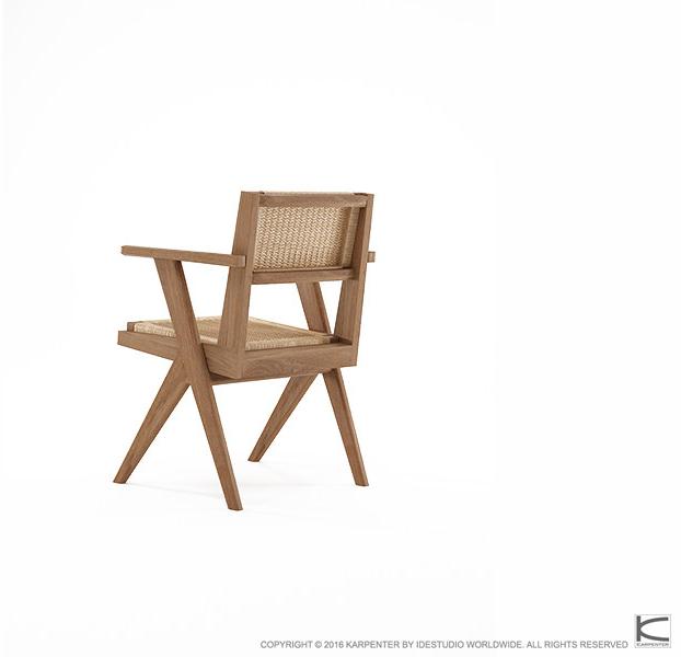 KARPENTER Стул из тика и веревки с подлокотниками Tribute Tb08-t - Вид №3