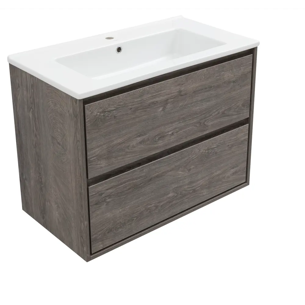 Тумба под раковину KONSENSA Мокка 2.0 подвесная 85 см цвет серый дуб STLM-2001532 - Вид №7