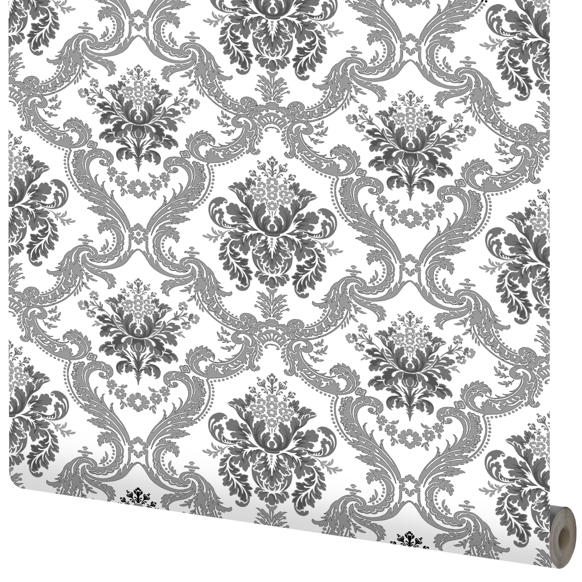 82134642 Обои виниловые белые 0.53 м 10026-14 Классика дамаск Santreyd 