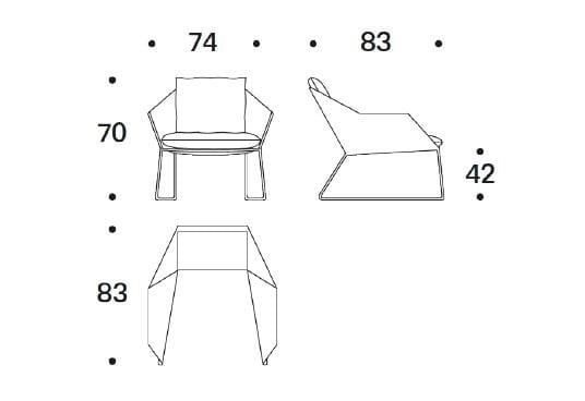 Съемное садовое кресло из ткани Saba Italia Нью-Йорк ARCH-00055314 - Вид №3