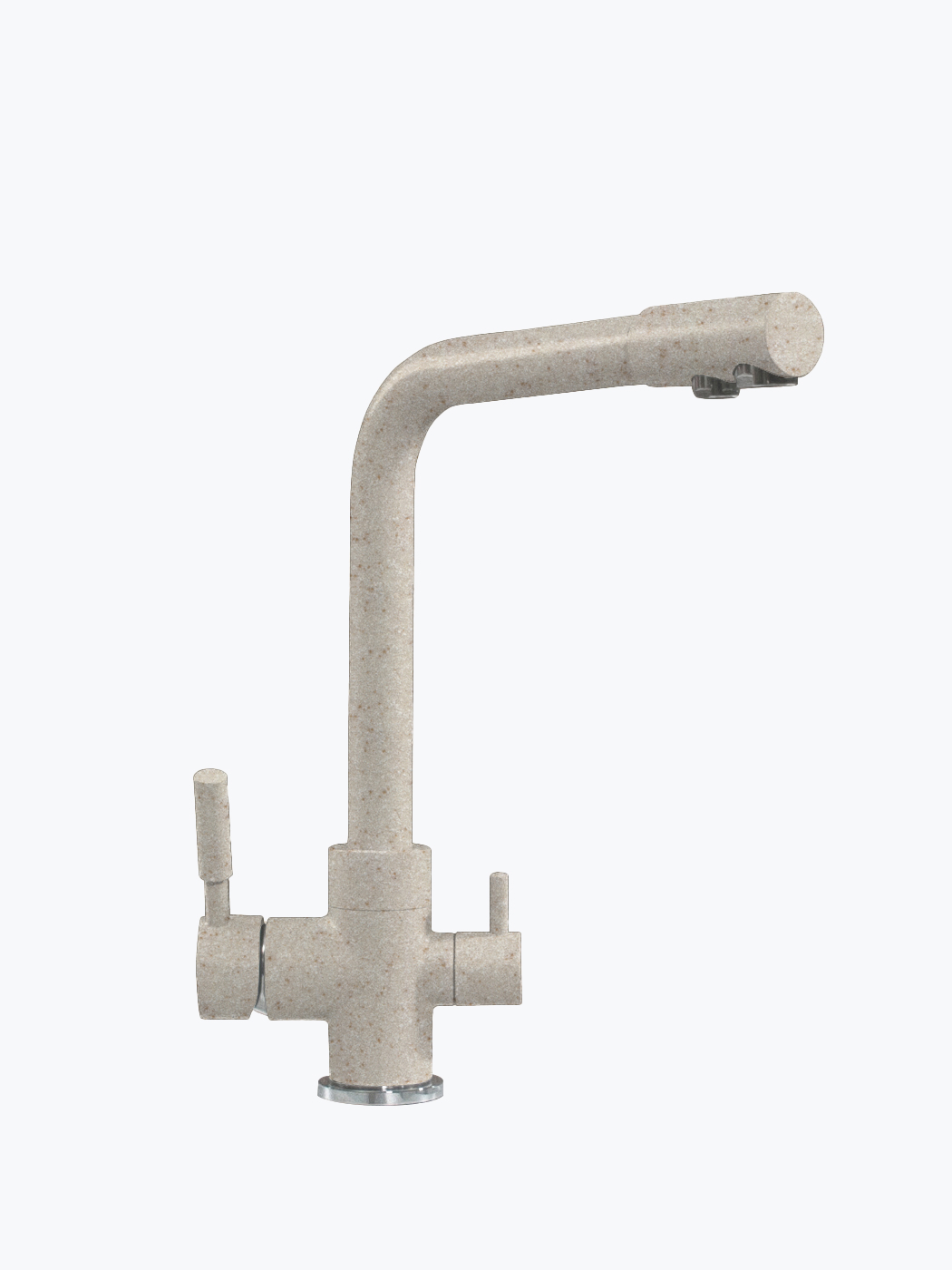 627574 Смеситель кухонный "Высокий Дуо" в тон мойки Polygran  - Вид №1