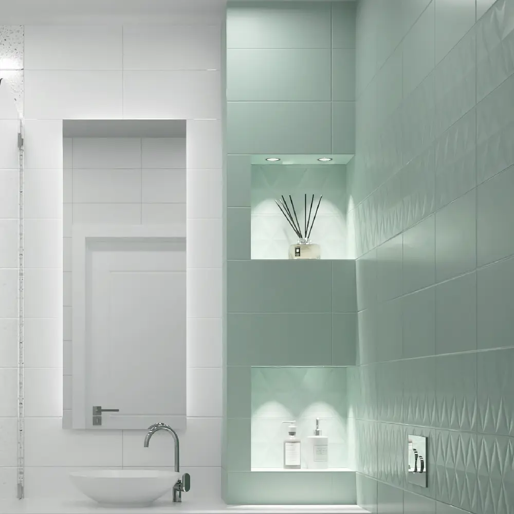 Настенная плитка KREAFORTA Mersey Mono 20x40 см 1.62 м² матовая цвет мятный STLM-2000903