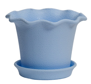 401-5 Горшок д/цветов с поддоном Le Fleur d=11,5 0.5 Л. Светло синий Цветочная коллекция